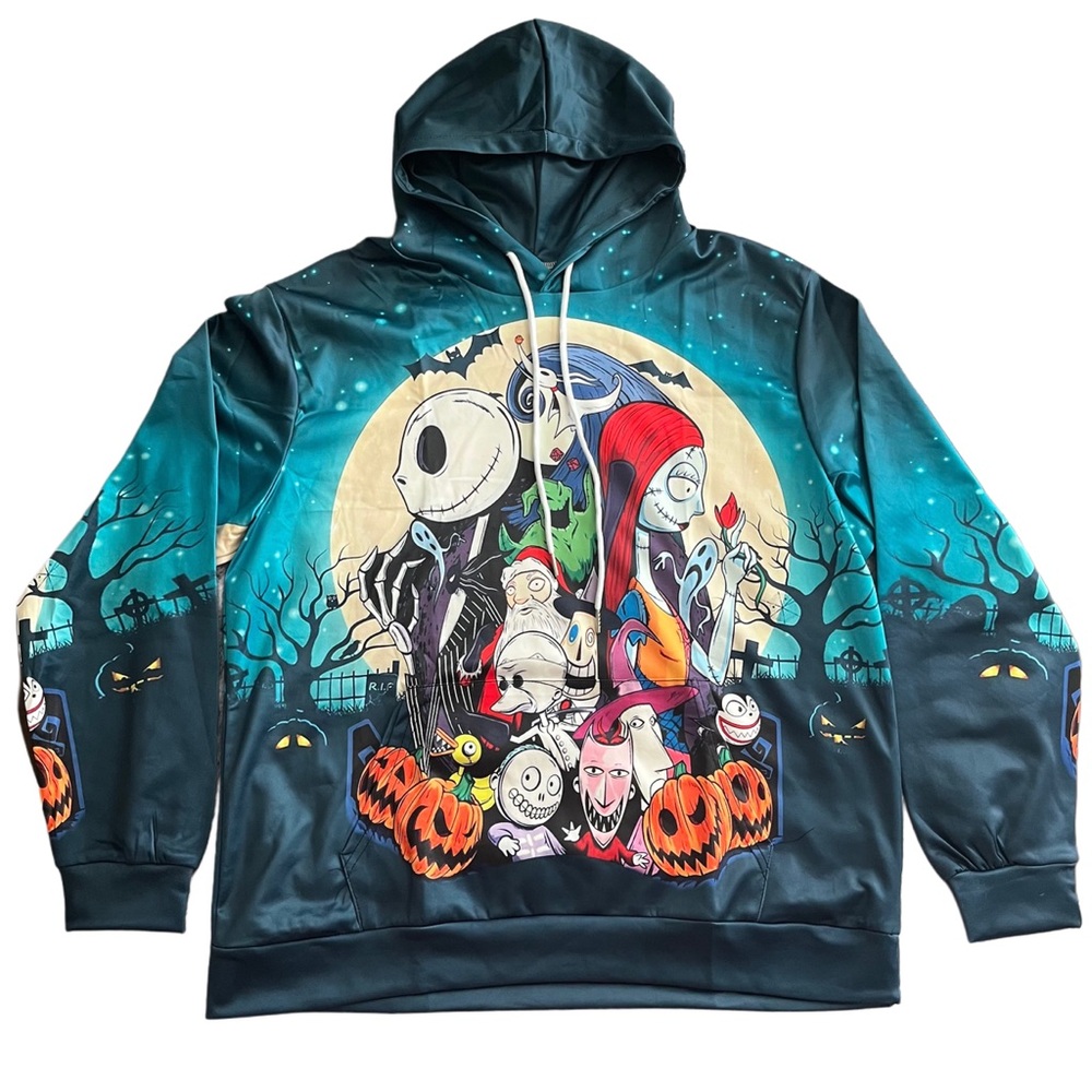 NWT Nightmare Before Christmas Hoodie Unisex Disney Pocket Halloween Medium